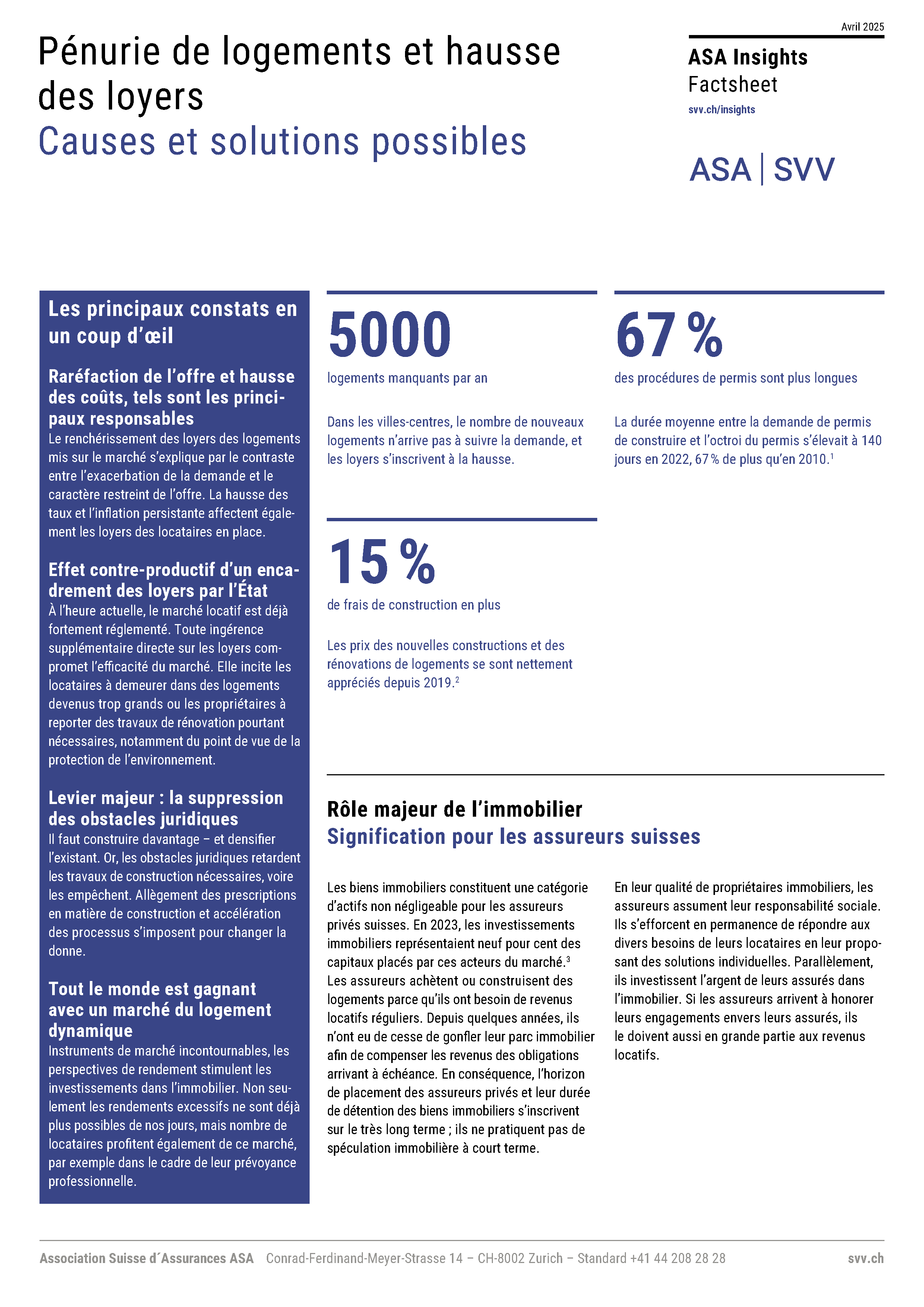 Première page de la fiche d'information sur l'immobilier en français