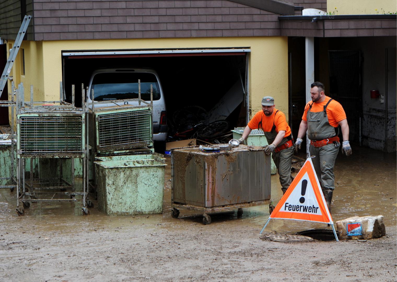 Das Tierheim in Schaffhausen nach dem Unwetter. Copyright: Keystone-SDA/Steffen Schmidt