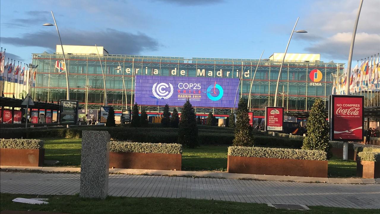 Aussenansicht Gelände COP 25 in Madrid